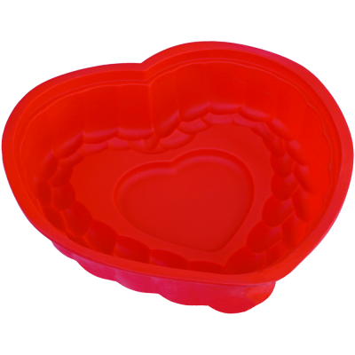 Forma de copt din silicon, in forma de inima, termorezistenta, rosie, 27.5 x 26.5 x 7.5 CM